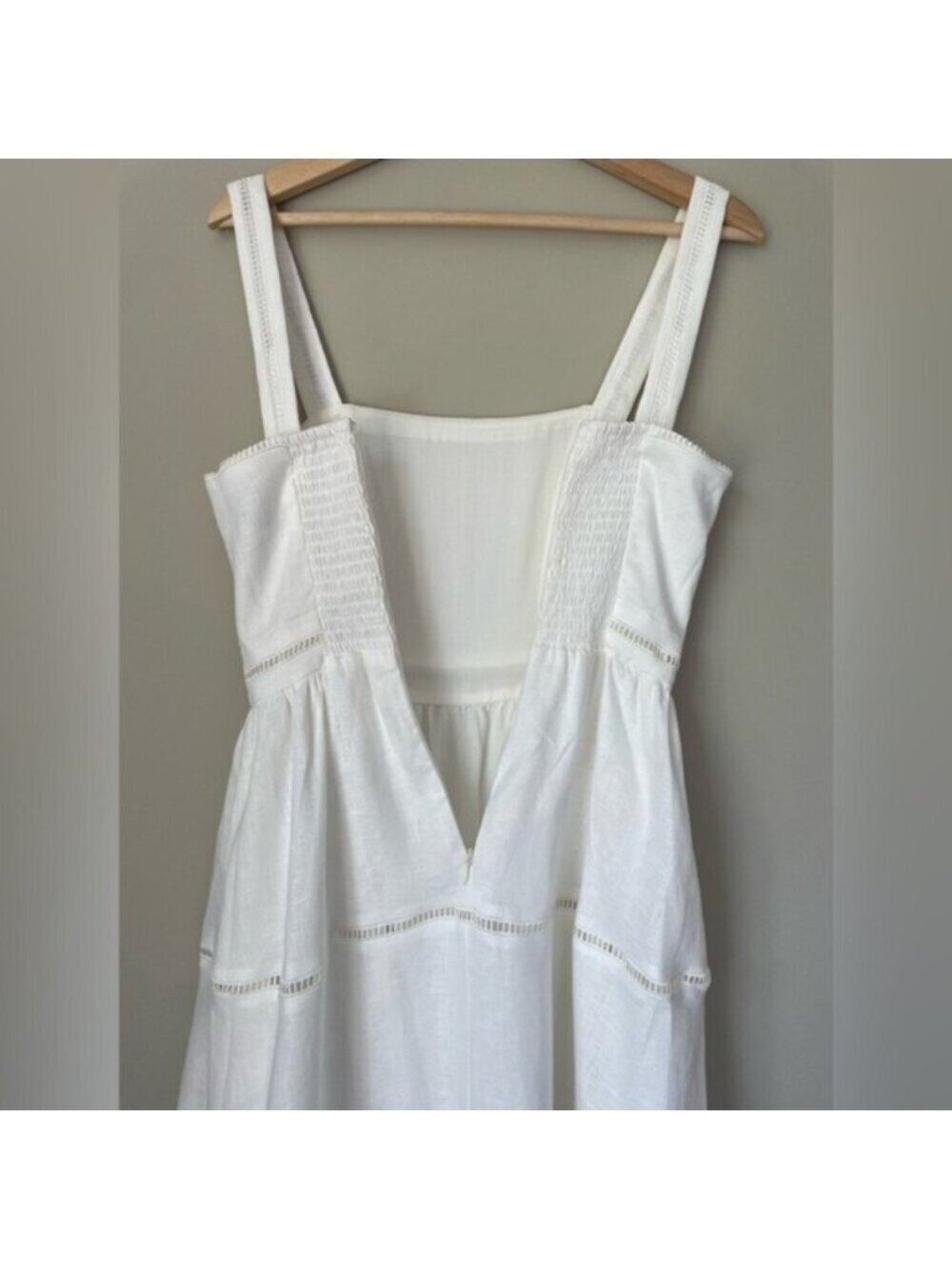 NEW Reformation Everett Linen Midi Dress White | US 4 UK 8 - Picture 14 of 16